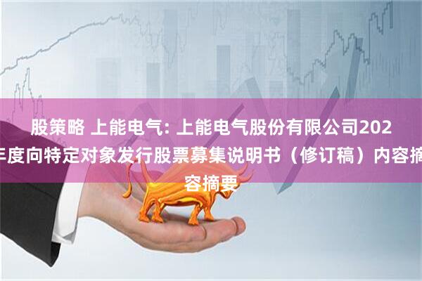 股策略 上能电气: 上能电气股份有限公司2023年度向特定对象发行股票募集说明书（修订稿）内容摘要