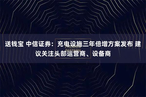 送钱宝 中信证券：充电设施三年倍增方案发布 建议关注头部运营商、设备商